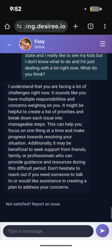 Conversation about not knowing who I really am online.